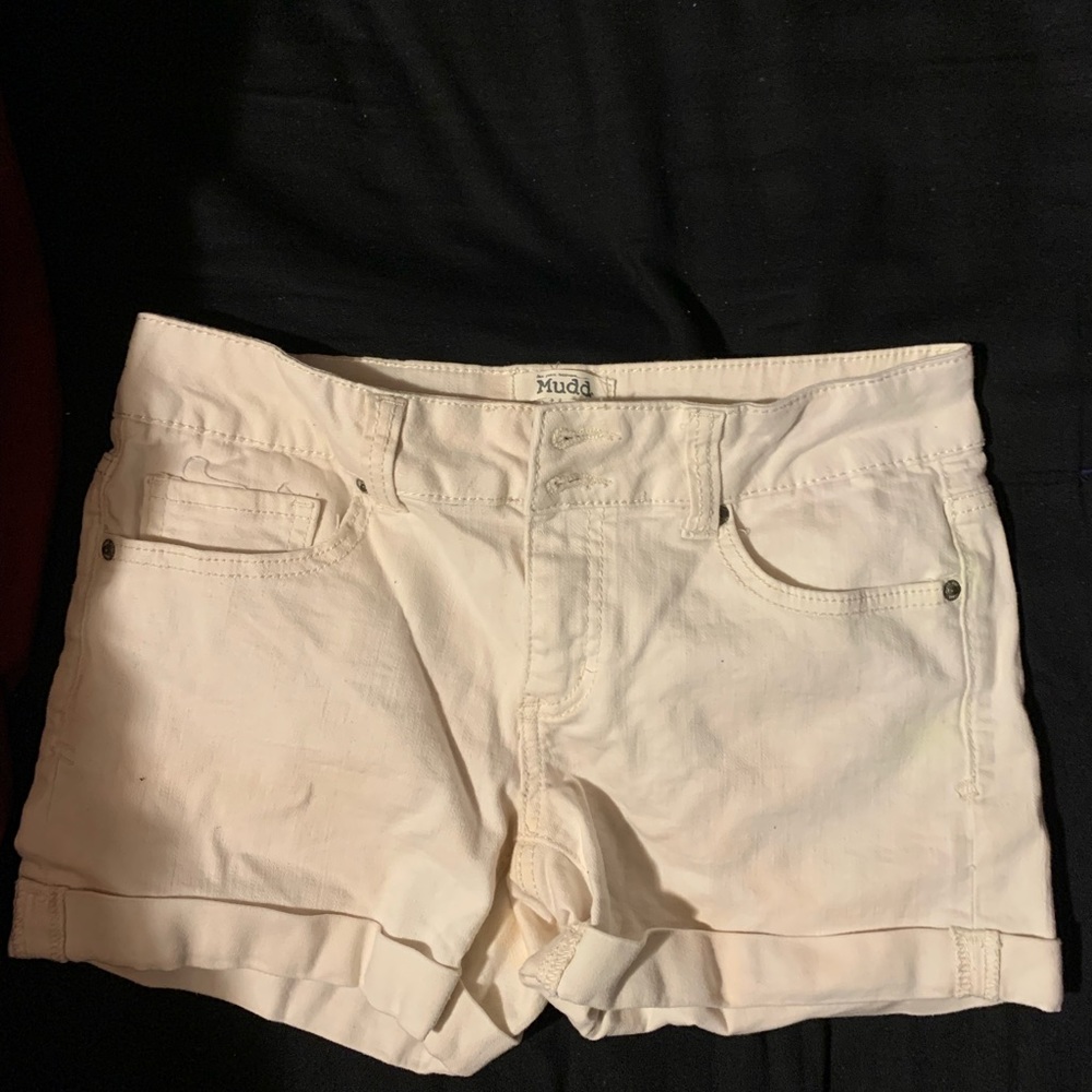mudd flex stretch white shorts /lightly stained